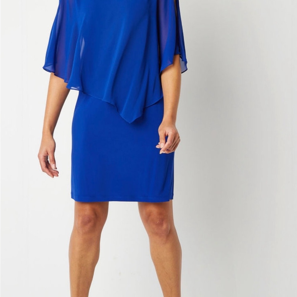 MSK Royal Blue Dress- Rhinestone accents